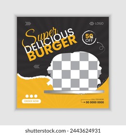 Corporate social media post.
Food social media post template design