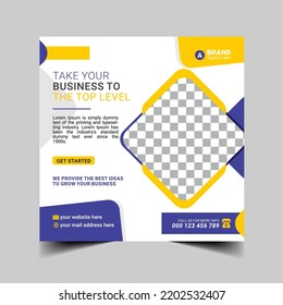 Corporate social media post square design and flyer template