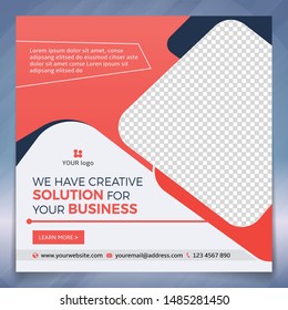 Corporate social media post template design.
