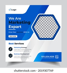 Corporate social media post template design, Digital Business marketing social media Banner design, Set of Business Promotional web banner, Social media post, stories Ads, square flyer poster template