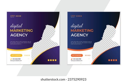 Corporate Social Media Post Template, Corporate Social Media Post Design, Corporate Social Media Post, Business Marketing Agency Social Media Banner Post Template,