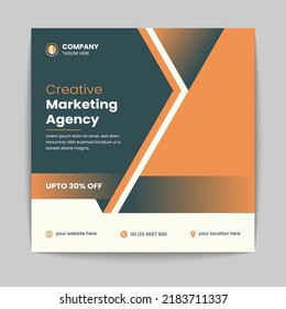 Corporate social media post and web banner template