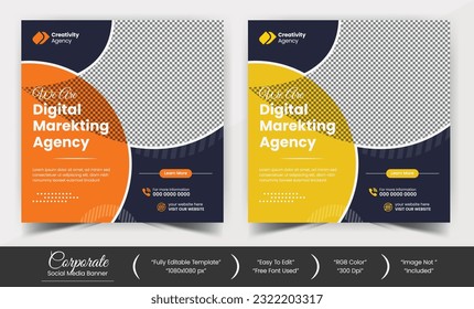 Corporate social media post web banner design