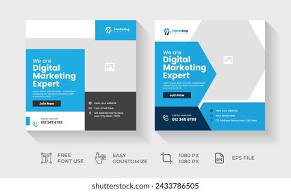 Corporate Social Media Post and web template