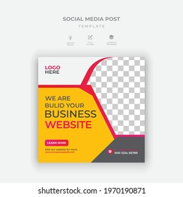 Corporate Social media posts design. Digital Marketing Agency post banner template 