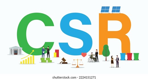 Corporate social responsibility 2d vector illustration concept for banner, website, illustration, landing page, flyer, etc