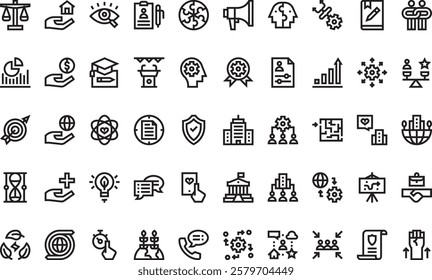 Corporate social responsibility icons High-Quality Vector Icons Collection with Editable Stroke. Ideal for Professional and Creative Projects