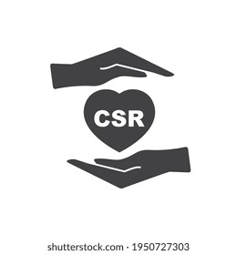 Soziale Verantwortung der Unternehmen, Vektorsymbol. CSR-Symbol, Zeichen, Konzept