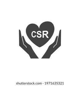 Corporate social responsibility vector icon. CSR symbol, sign, concept