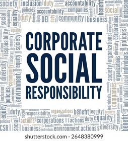 Corporate Social Responsibility word cloud conceptual design isolated on white background.