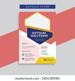 Corporate Software Solution Business Flyer Design Template
