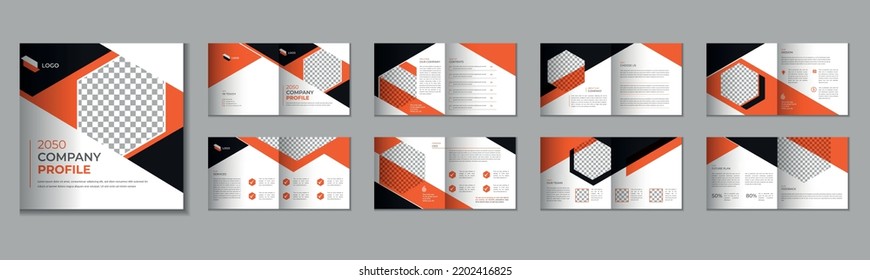 Corporate Square Bifold Brochure Template Design