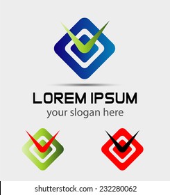 Corporate square icon. RhombusÃ?Â logo 