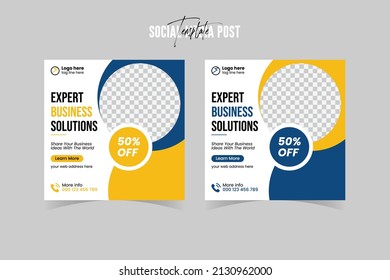 Corporate Square social media post and web banner template