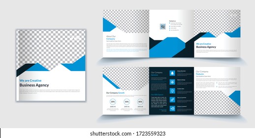 Corporate Square Tri fold brochure template	