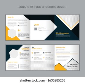 Corporate square trifold brochure template