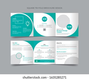 Corporate square trifold brochure template