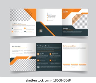 Corporate square Trifold brochure template