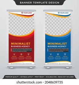 corporate stand banner template design with abstract style use for promotion display and business cover