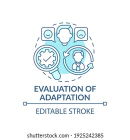 Corporate standards, norms and entering company concept icon. Adaptation of employee. Trial period thin line illustration. Vector isolated outline RGB color drawing. Editable stroke