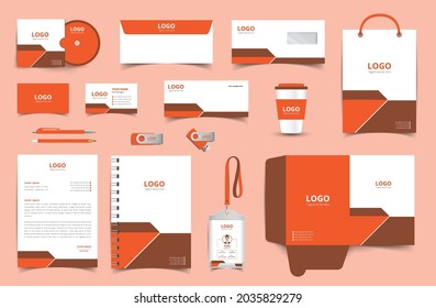 Corporate stationery design and branding for business. Stationery mockup vector complete package. Fully editable format eps 10