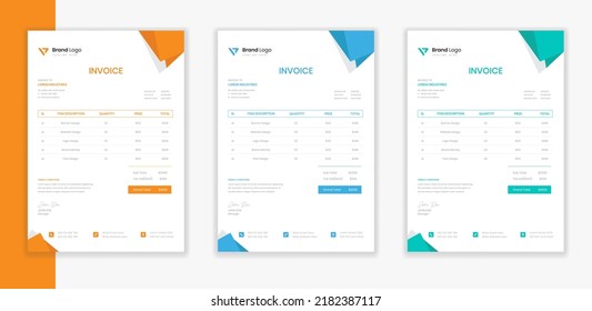 Corporate Stationery design invoice template bundle