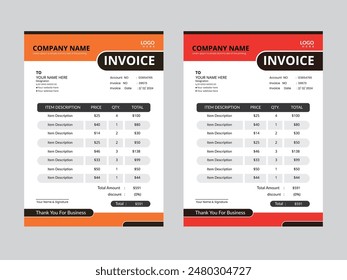  Corporate Stationery  invoice design template, invoice design and businessInvoice  Vector Formats