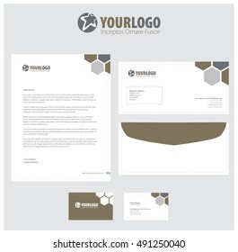 Corporate stationery template design with element
