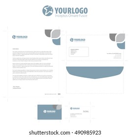 corporate stationery template design with elements