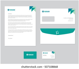 Corporate stationery template design with elements design