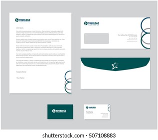 Corporate stationery template design with elements design