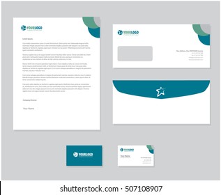 Corporate stationery template design with elements design