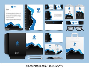 Corporate Stationery Template Design Kit. Branding Template Editable Brand Identity pack with digital elements. Vector company style for brandbook and guideline. EPS 10