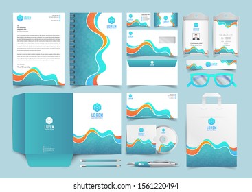 Corporate Stationery Template Design Kit. Branding Template Editable Brand Identity pack with digital elements. Vector company style for brandbook and guideline. EPS 10
