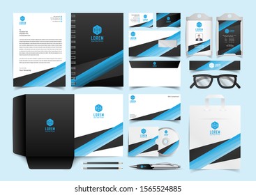 Corporate Stationery Template Design Kit. Branding Template Editable Brand Identity pack with digital elements. Vector company style for brandbook and guideline. EPS 10