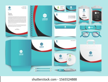 Corporate Stationery Template Design Kit. Branding Template Editable Brand Identity pack with digital elements. Vector company style for brandbook and guideline. EPS 10