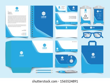 Corporate Stationery Template Design Kit. Branding Template Editable Brand Identity pack with digital elements. Vector company style for brandbook and guideline. EPS 10