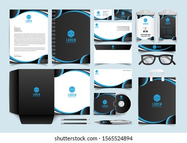 Corporate Stationery Template Design Kit. Branding Template Editable Brand Identity pack with digital elements. Vector company style for brandbook and guideline. EPS 10