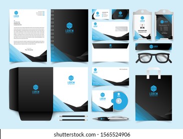 Corporate Stationery Template Design Kit. Branding Template Editable Brand Identity pack with digital elements. Vector company style for brandbook and guideline. EPS 10