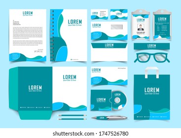 Corporate Stationery Template Design Kit. Branding Template Editable Brand Identity pack with digital elements. Vector company style for brandbook and guideline. EPS 10