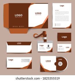 Corporate Stationery Template Design Kit. vector company Business Stationery branding mockup. Branding template editable set. eps10