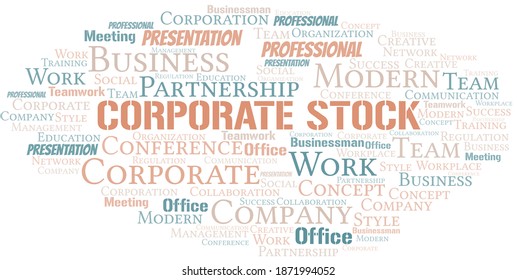 Corporate Stock vector word cloud, made with text only.