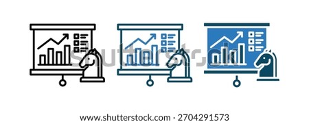 Corporate Strategy Chart icon line vector