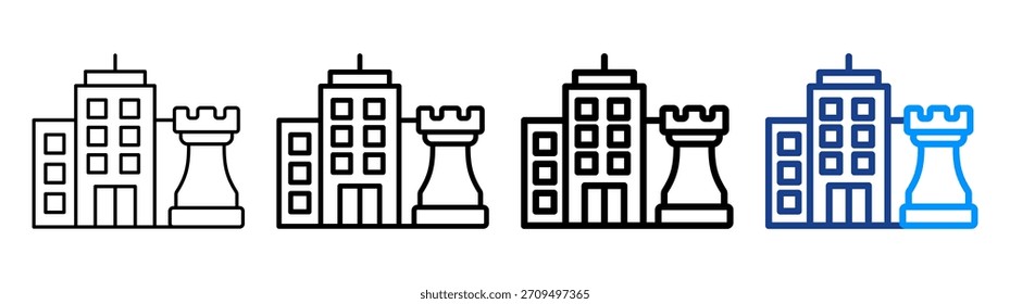 Corporate Strategy Icon Different Outline Collection Set