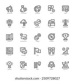 Corporate Strategy icon pack for your website, mobile, presentation, and logo design. Corporate Strategy icon outline design. Vector graphics illustration and editable stroke.