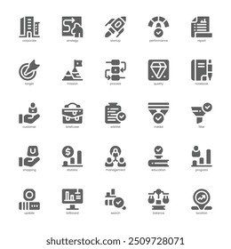 Corporate Strategy icon pack for your website, mobile, presentation, and logo design. Corporate Strategy icon glyph design. Vector graphics illustration and editable stroke.