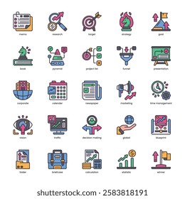 Corporate Strategy Icon pack for your website, mobile, presentation, and logo design. Corporate Strategy Icon filled color design. Vector graphics illustration and editable stroke.