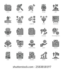 Corporate Strategy Icon pack for your website, mobile, presentation, and logo design. Corporate Strategy Icon solid design. Vector graphics illustration and editable stroke.