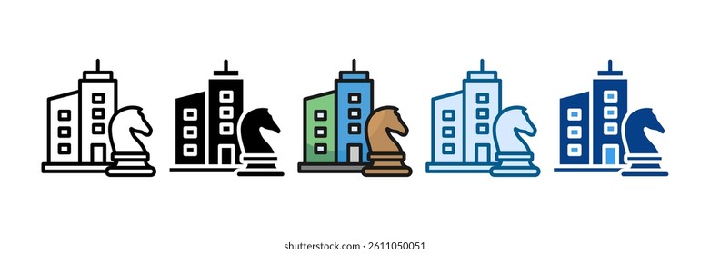 Corporate Strategy Icon Set Multiple Style Collection