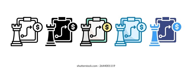 Corporate Strategy Icon Set Multiple Style Collection